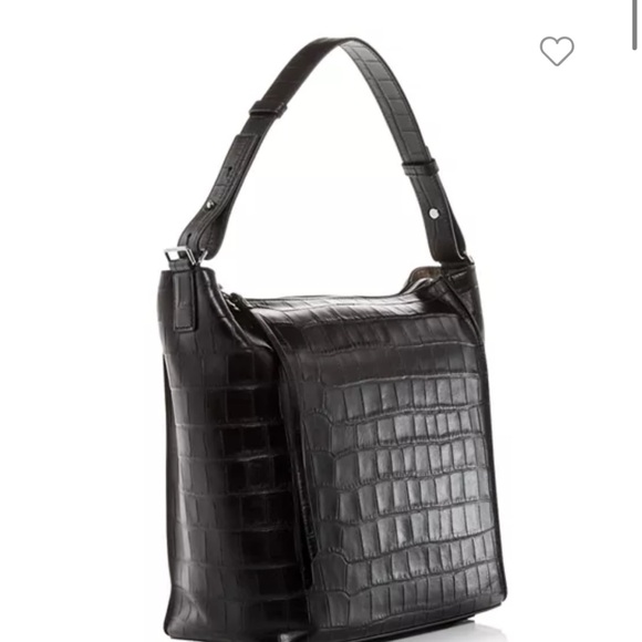 All Saints Handbags - All Saints Black Crocodile Messenger Bag